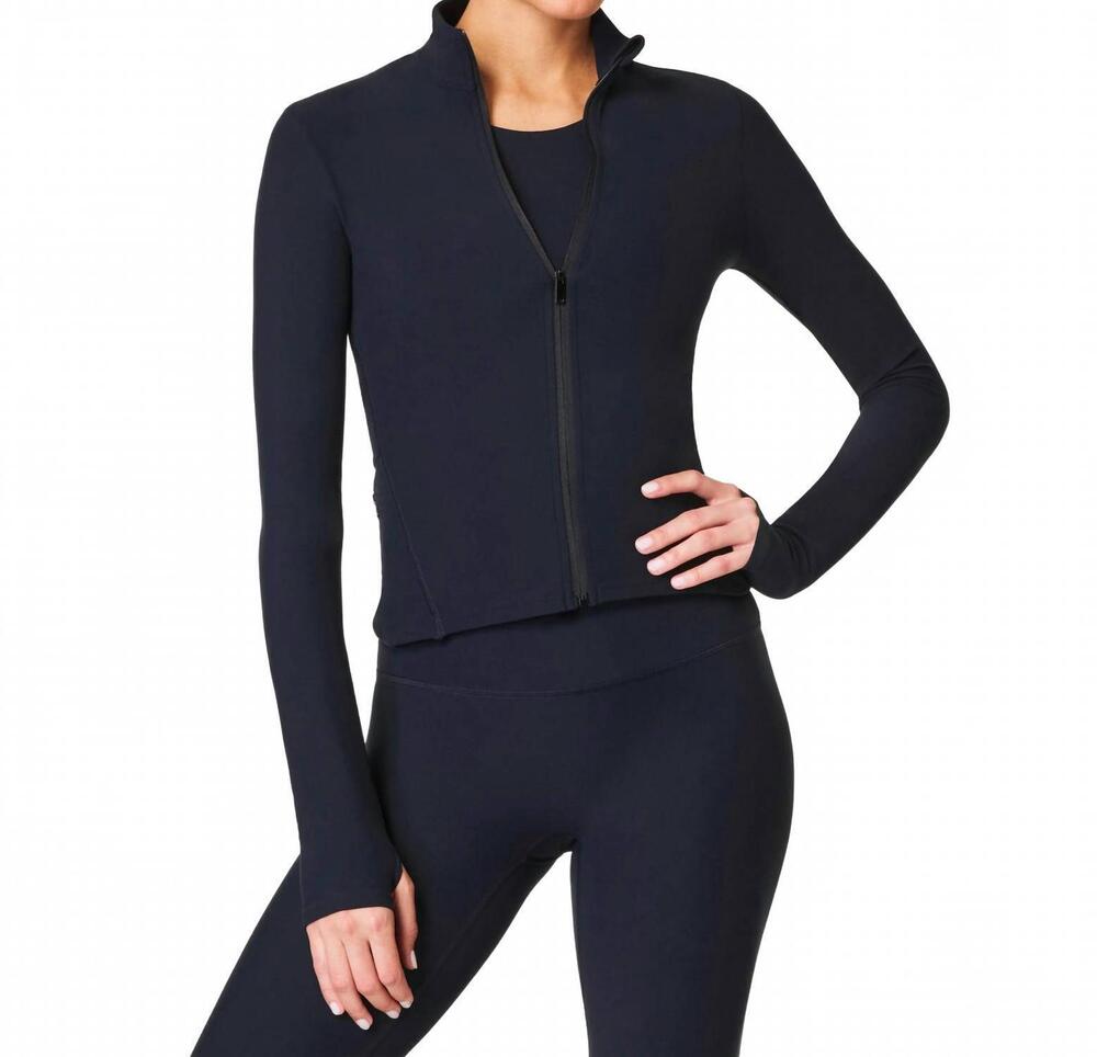 NEW SPANX spanxsmooth onform full zip jacket in black